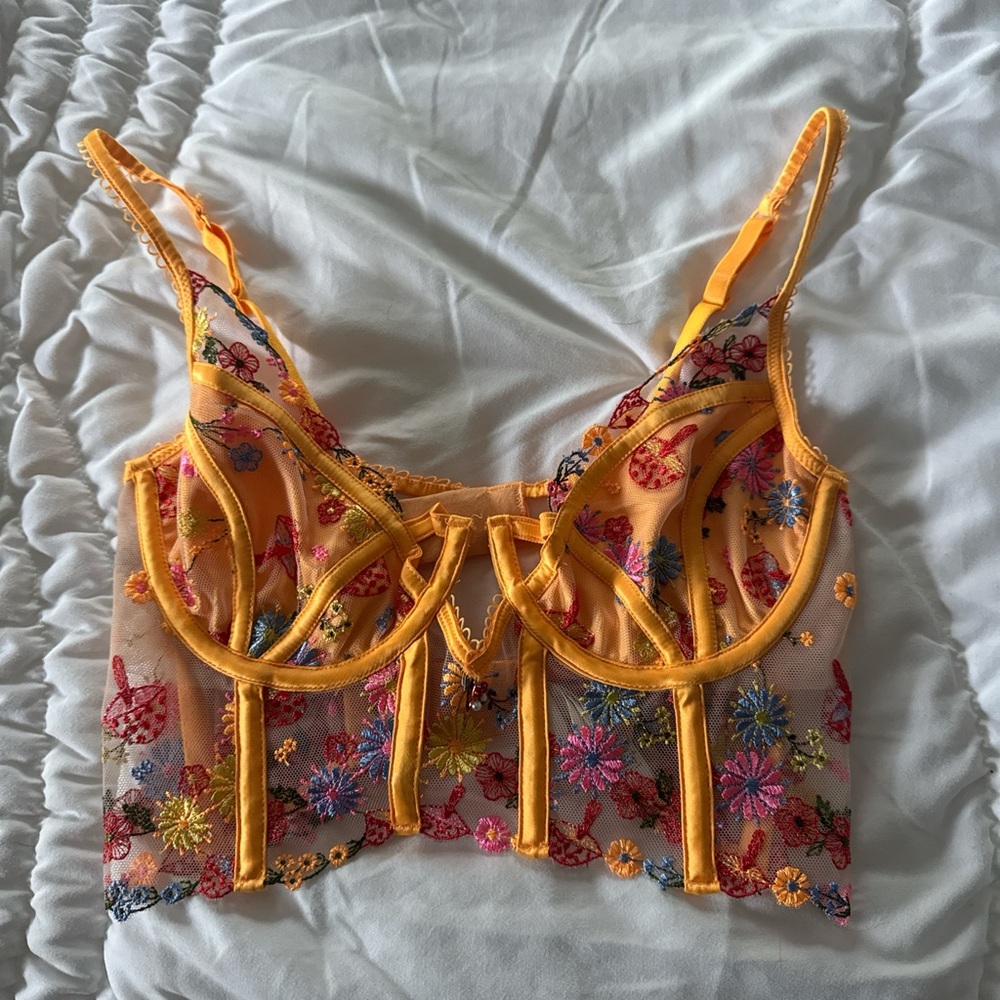For Love And Lemons Gold and Purple Embellished Camisole